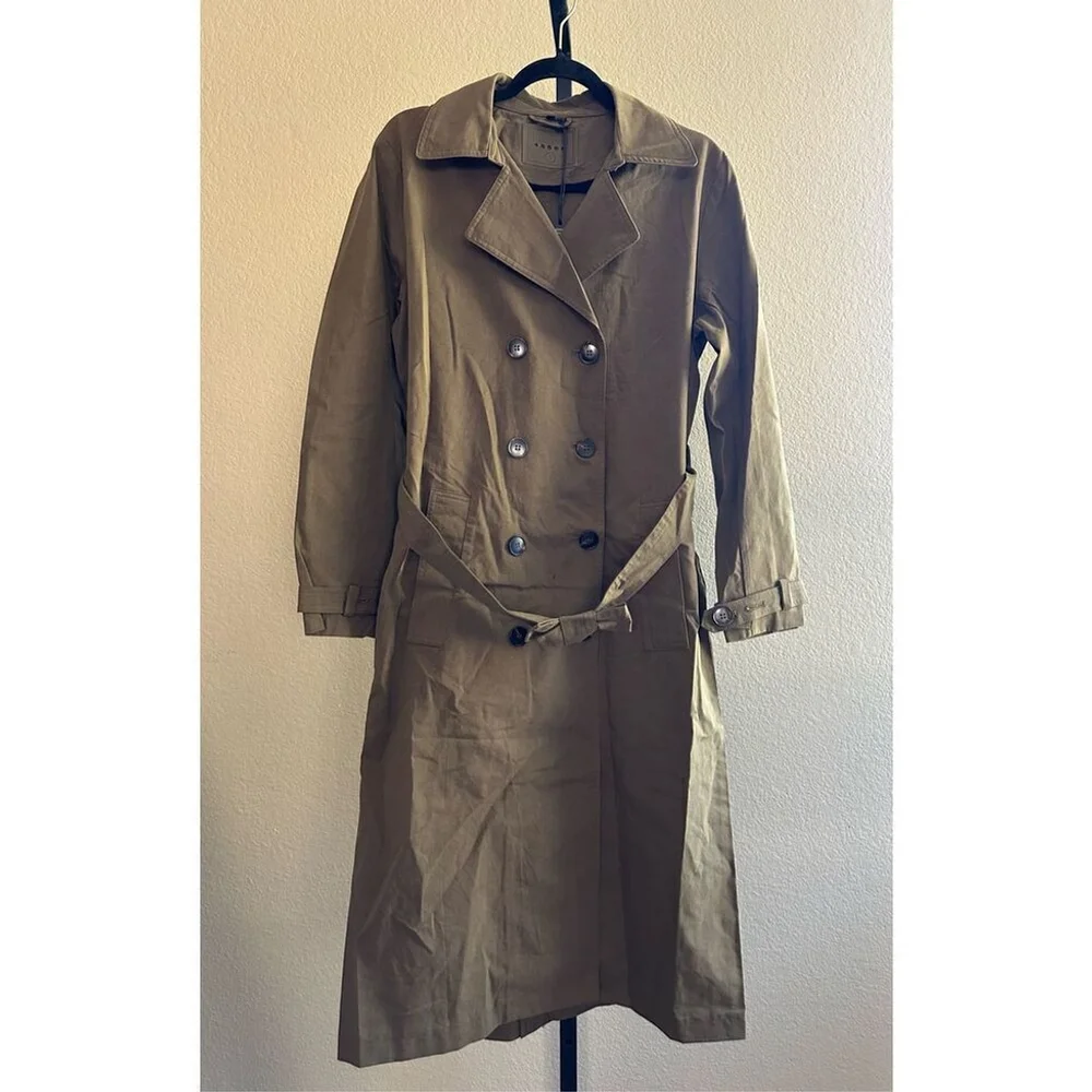 Blank NYC Double-Breasted Trench Coat in Road Trip Size S